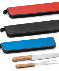 Kit churrasco 2 peças personalizado em aço inox com estojo 210D