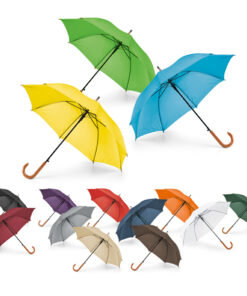 Guarda-chuva em poliéster com pega em madeira. Abertura automática. Tamanho: ø1040 mm | 885 mm.