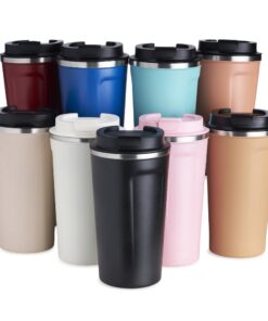 Copo de inox com parede dupla e tampa, um excelente copo para brinde corporativo da L2 Brindes.