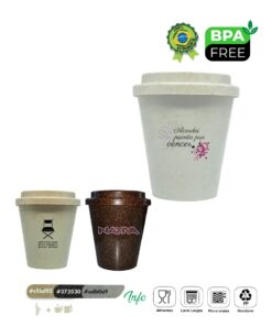 Desfrute de bebidas de forma sustentável com nosso Copo de 300ml, feito com fibras naturais de arroz, bambu e coco. É leve, durável e biodegradável. Seu design ergonômico e isolamento térmico tornam-no perfeito para qualquer ocasião. Faça sua escolha ecológica hoje!