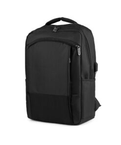 Mochila executiva para notebook na cor preta, modelo empresarial premium para brinde corporativo.