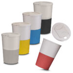 Leve sustentabilidade e estilo com você! Nosso copo de 400ml com parede dupla é feito de fibra de trigo e plástico, proporcionando isolamento térmico e durabilidade. Com tampa rosqueável, é ideal para suas bebidas favoritas, a qualquer hora e em qualquer lugar!