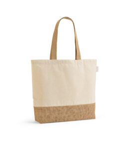Sacola em 70% algodão reciclado e 30% poliéster reciclado (220 g/m²) com base em juta.