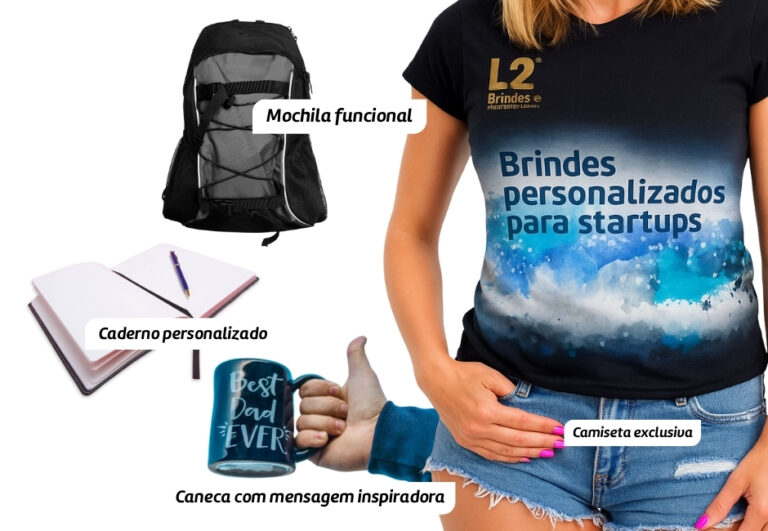 Mochila funcional Camiseta exclusiva Caderno personalizado Caneca com mensagem inspiradora
