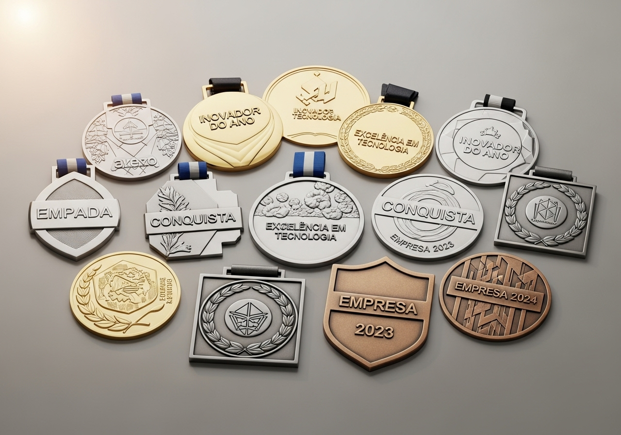 Medalhas corporativas personalizadas para reconhecimento de inovação