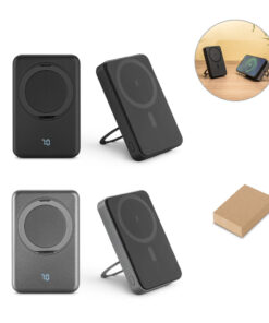 Bateria portátil magnética por indução com argola de suporte para celular, L2 Brindes