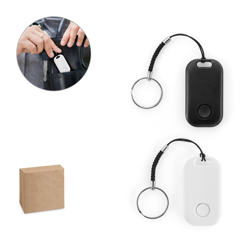 Chaveiro localizador bluetooth como brinde tecnológico Kit com chaveiro localizador bluetooth nas cores preta e branca, sendo um ótimo brinde corporativo tecnológico.