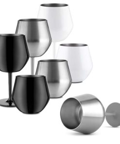 Taça térmica personalizada 2 em 1 nas cores preta, branca e prata, com e sem a haste removível.