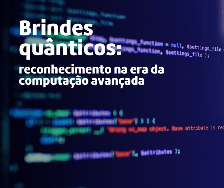 Brindes quânticos integrando tecnologia avançada e computação futurista para reconhecimento corporativo