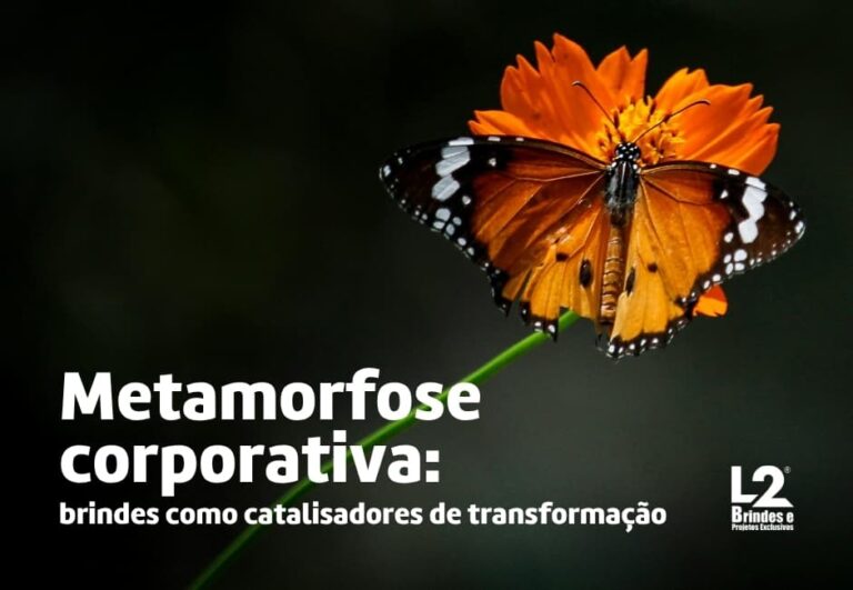 Representação visual de transformação corporativa através de brindes estratégicos como catalisadores de mudança organizacional