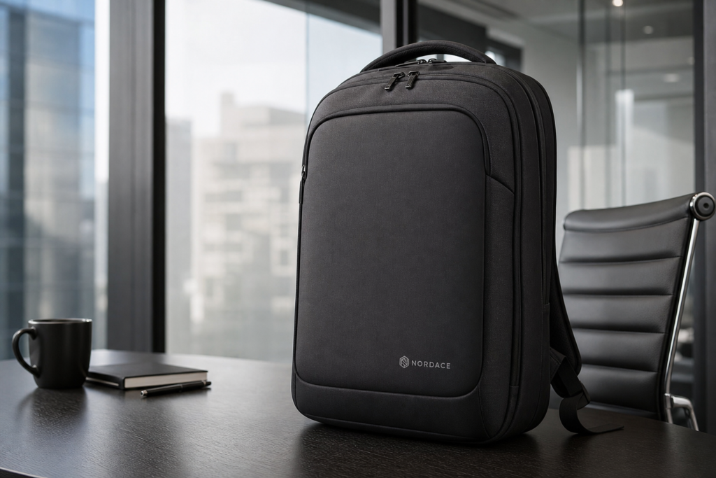 Mochila corporativa personalizada premium para notebook, ideal para onboarding e uso diário de colaboradores