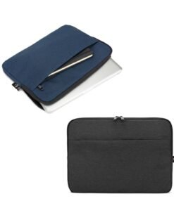 Bolsa para notebook personalizada em poliéster reciclado com laptop 14 polegadas e bolso frontal
